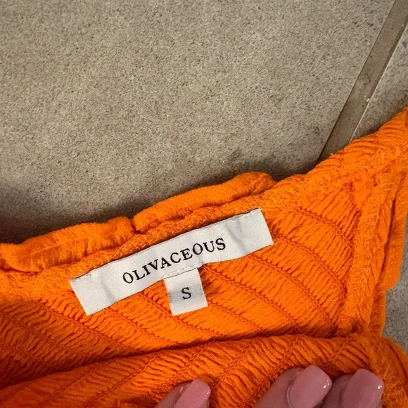 Orange Ruffled Ruched Top - Picture 4 of 4